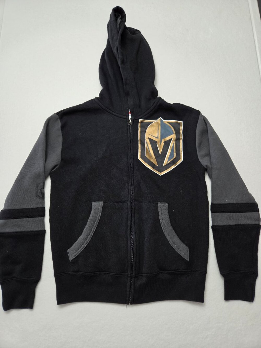 NHL Vegas Golden Knights Youth Zip Hoodie Black Gray Size M 10/12